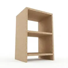 Mesa de Cabeceira Moderna 2 Prateleiras Nicho Organizador Quarto MDF Cru Compacta Pequena Minimalista Móvel Lateral Cama