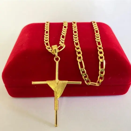 Corrente Cordão 3x1 de 3 mm/70 cm (moeda antiga banhada a OURO 18k)