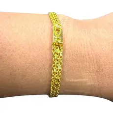 Pulseira Tripla Masculina Banhada a Ouro 18K – Corrente Grossa Premium com Fecho de Gaveta 21cm
