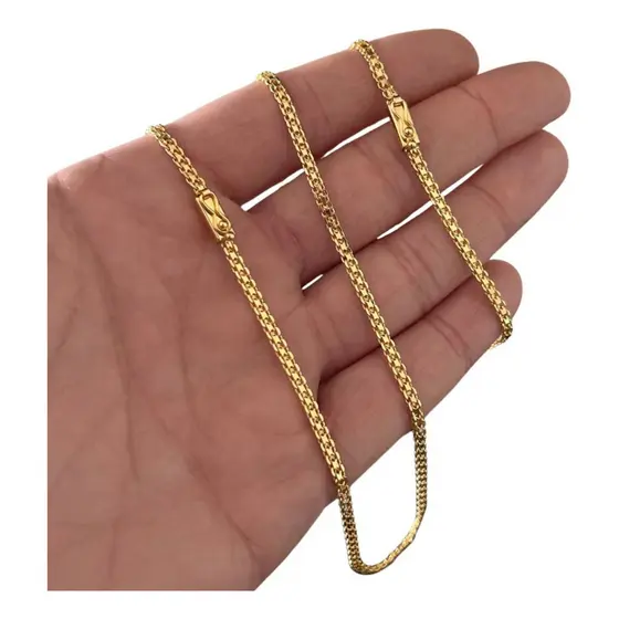 Corrente Cordão + Pulseira 4mm Masculino Banhado A