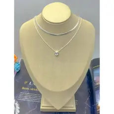 KIT 2 Choker Colar Laminado + Colar Com coração Ponto De Luz banhado a prata 925