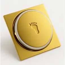Ralo Click Inteligente 10 X 10 Cm Quadrado Dourado Gold Veda Cheiro