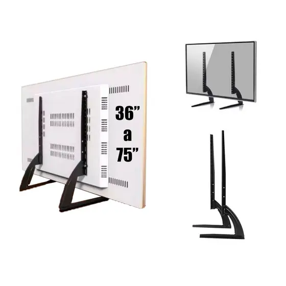 Suporte De Mesa Para Tv Base 36'' A 75'' Lcd Led oled qled Universal Samsung LG 42 43 48 50 55 58 60 65 70 75 Polegadas