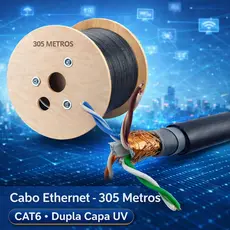 CABO CAT6 CFTV DUPLA BLINDAGEM SFTP USO EXTERNO 100M 305M