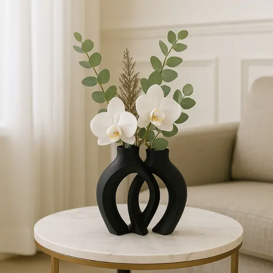 Vaso Decorativo - Decoração Para Diversos Ambientes - Impressão 3D - Vaso Duplo Moderno