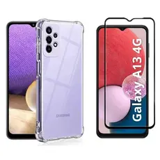 Kit 2em1 Para Samsung Galaxy A13 4G Capa Capinha TPU Anti-Impacto Transparente + Pelicula de Vidro 3D 5D