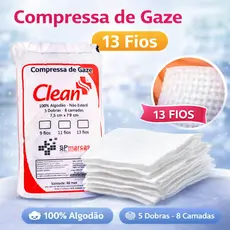 Compressa de Gaze Hidrófila 13 Fios 100% Algodão