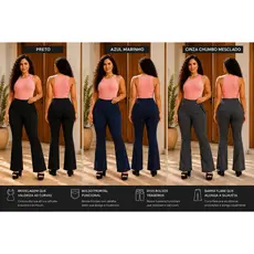Calça Flare Com Detalhe Preto N  Frente Dios B F