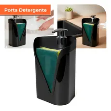 Porta Detergente Dispenser com Suporte para Esponja Tampa Click 500ml NÃO VAZA
