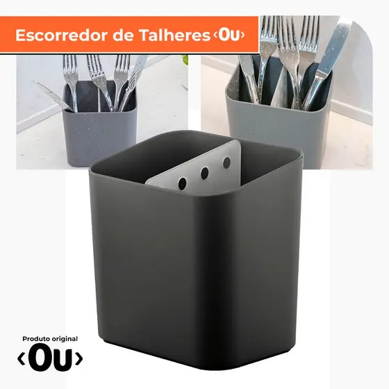 Escorredor de Talheres OU Trium Preto - ITENS DE COZINHA