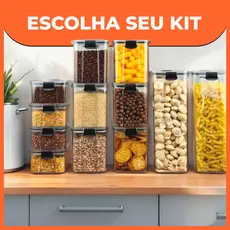 Kit de Potes Herméticos Cozinha Mantimentos