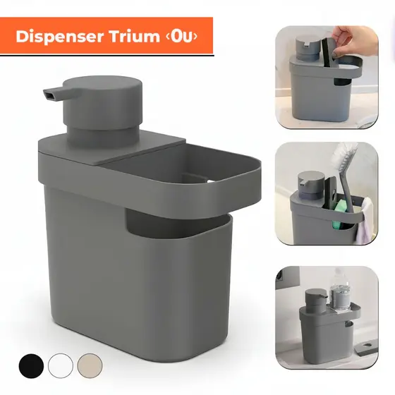 Dispenser Porta Detergente Organizador de Pia Trium 650ml Ou
