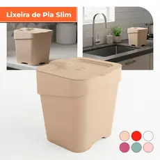 Lixeirinha Lixeira de Pia Cozinha Banheiro 2,5L Esconde Sacola Basculante Saco do Lixo