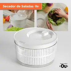 Secador de Salada 5.5L Organizador Geladeira Manual Folhas Giratório Legumes Verdura Alface Alimento