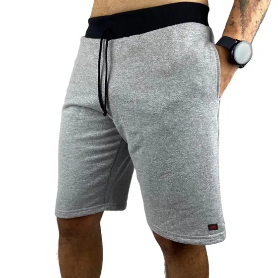 Bermuda de Moletom Plus Size Masculina Treino Academia Casual