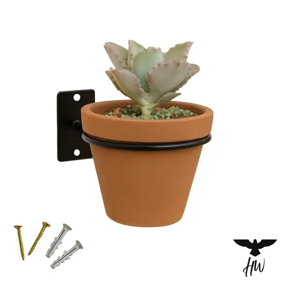Suporte Vaso de Parede para Plantas Redondo Aço Reforçado + Parafusos e Buchas