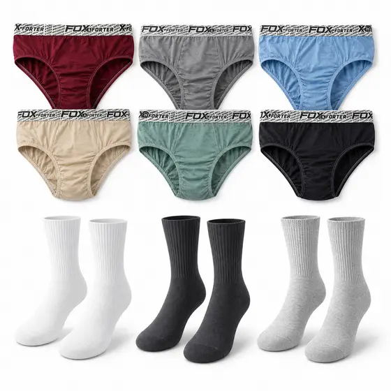 Kit 6 Cuecas Masculina de Algodão + 3 Pares de Meia Cano Alto Tradicional Slip Básica Simples P ao G3 Plus Size