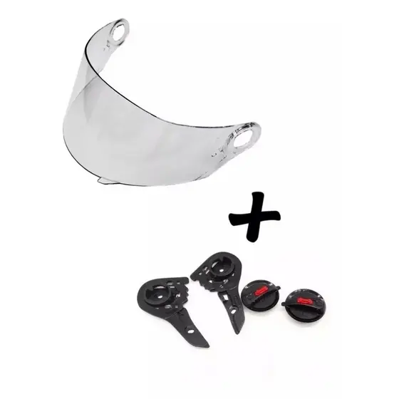 Viseira Ls2 FF358 Cristal Transparente FW3 GT Helt Strada TEX Anti Risco + Kit Reparo Completo