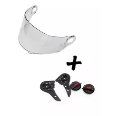 Viseira Ls2 FF358 Cristal Transparente FW3 GT Helt Strada TEX Anti Risco + Kit Reparo Completo