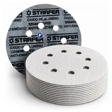 Kit 10 Unidades Disco Lixa Velcro Pluma 125mm Lixadeira Roto Orbital Para Ferro Metal Madeira Massa