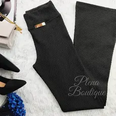 Calça Feminina Flare Bailarina Boca de Sino Colmeia Casual