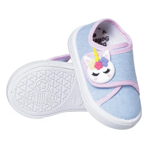 Tênis Infantil Feminino Velcro Delicado Unicórnio Macio Leve Confortável Dia Dia Promoção