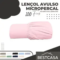 Lençol Avulso com Elástico 100% algodão 200 fios -  cama box ou padrão Solteiro Casal queen king