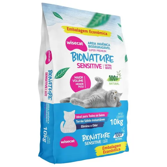 Areia Higiênica Para Gatos Biodegradável Sensitive 10kg