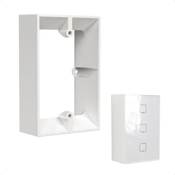 Sculpy Caixa Sobrepor Adaptador 4x2 Interruptor Inteligente Sonoff Preto Branco Luz Positivo
