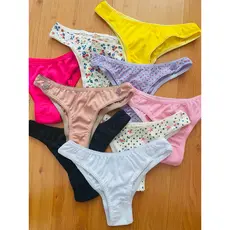 Kit 5 unidades calcinhas juvenil feminina algodão , tanga confortável