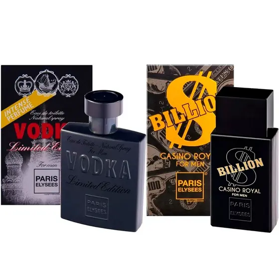 Kit Com 1 Vodka Limited Edition + 1 Billion Casino Royal 100ml Paris Elysees