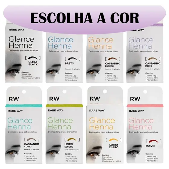Henna Sobrancelha Glance Rare Way Todas as Cores