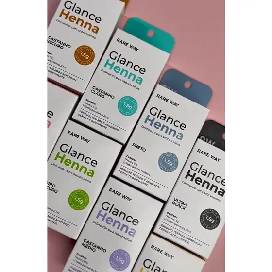 Henna Glance Mini 1,5g  Para Sobrancelha Rareway 100% Natural Escolha a Cor