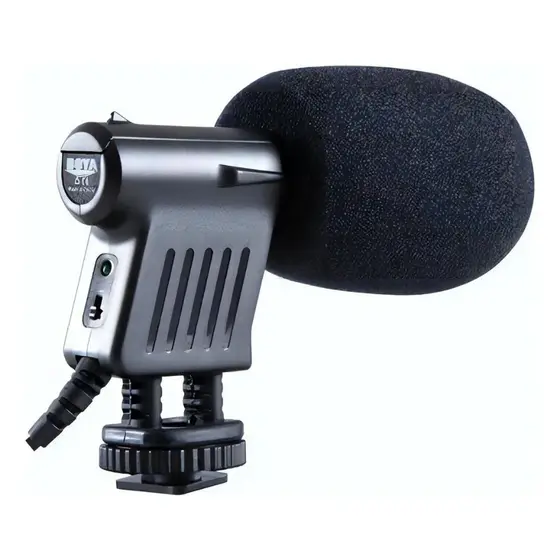 Microfone Boya By-vm01 Condensador Direcional compativel com Canon Nikon Cor Preto