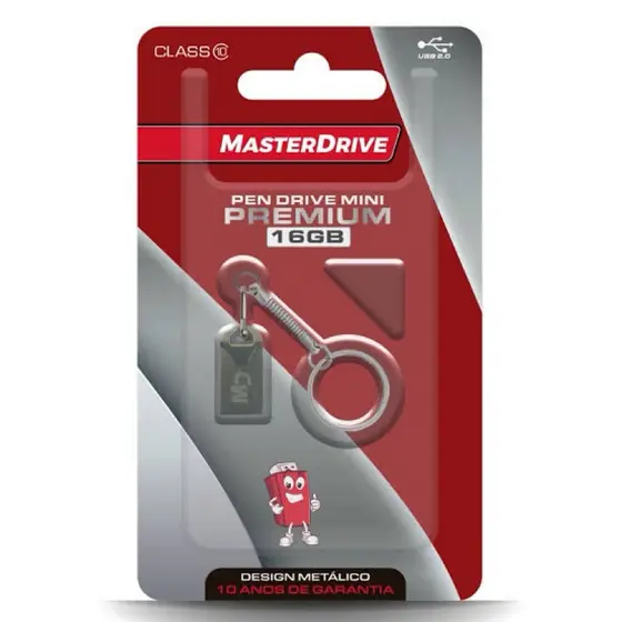 5 Mini Pendrive 16gb Usb 2.0 Masterdrive Original Atacado