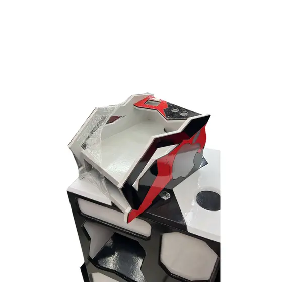 Rack Móvel P/ Som 1 Dim mesa ate 6 canais aple vermelho com preto