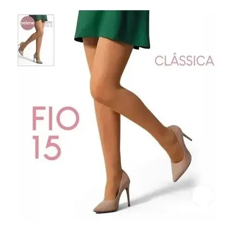 Meia Calça Clássica Selene Feminina Adulto Fio 15