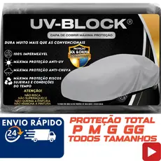 Capa Cobrir Carro UV-BLOCK Impermeável 100% Protege Sol Chuva Lona Proteção Anti-UV
