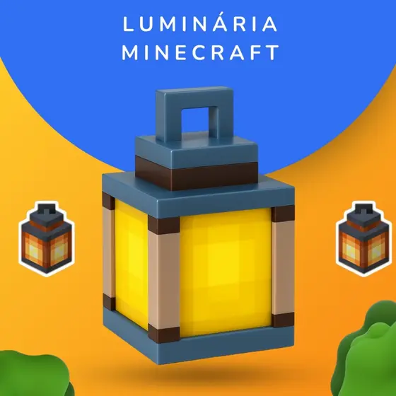 Luminária Lanterna estilo "Minecraft" Decoração Nerd - Presente Criativo para o Setup do Computador