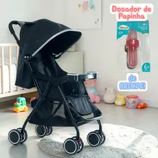 Carrinho de Bebê Passeio Assento Acolchoado Reclinável Até 20kg Com Porta Copos +BRINDE