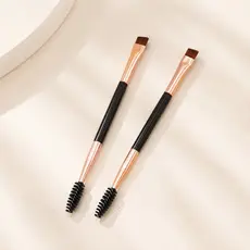 Pincel para Sobrancelhas Dupla Face - Cerdas Chanfradas Macias e Ergonômico Pincel Para Aplicação de Henna