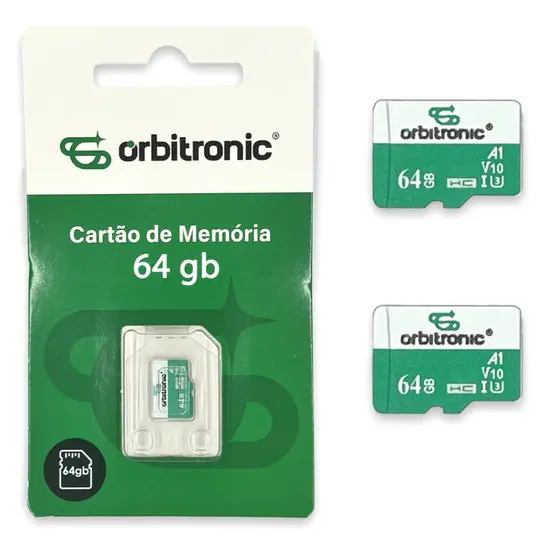 Kit 2 Cartão De Memória 64gb Classe 10 U3 Orbitronic
