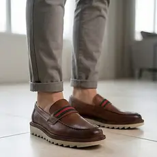 Sapato loafer Mocassim Tratorado Masculino Oxford Gorgurão