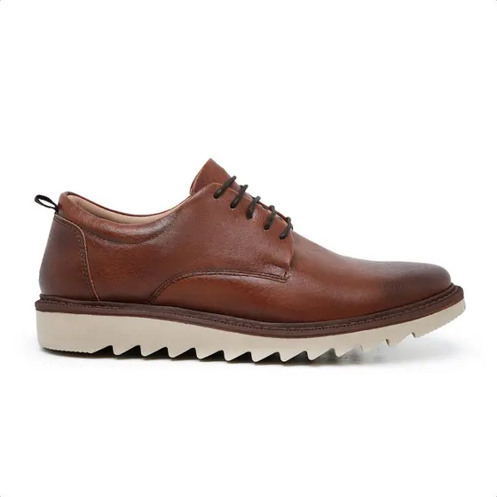 Sapato Masculino Casual Derby Sintético Premium Tratorado Luxo