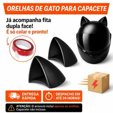 Orelha de Gato Acessório para Capacete Moto Bike Dupla Face
