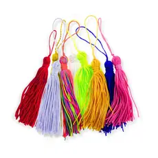 Pingente Franja Tassel Seda Artesanato em Geral Chaveiro Encadernação 100% Qualidade - Escolha a Cor