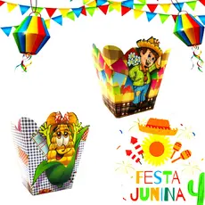 05 Cachepot festa junina São João enfeite mesa decoração lembrancinha doce