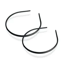 12 Diadema Preta Tiara Extra Fina Lisa Plástica Acessório Encapar 5mm