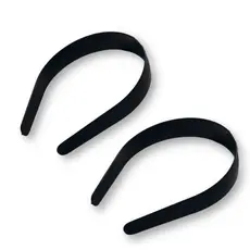 06 Arquinho Plástico Tiara Preta Larga Decorar Acessório 30mm