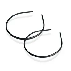 Kit 24 Tiara Arco Arquinho Plástico Forrar/Encapar/Costumizar Extra Fina Simples Preta Lisa - 5mm